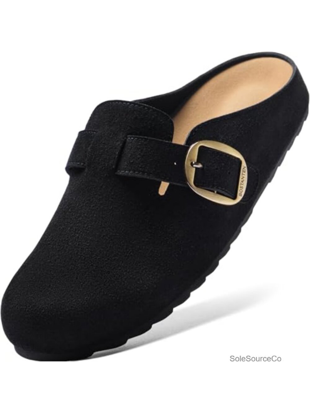 Womens Suede Mules Wide Width Comfortable Slip On Clogs Arch Support Non Slip